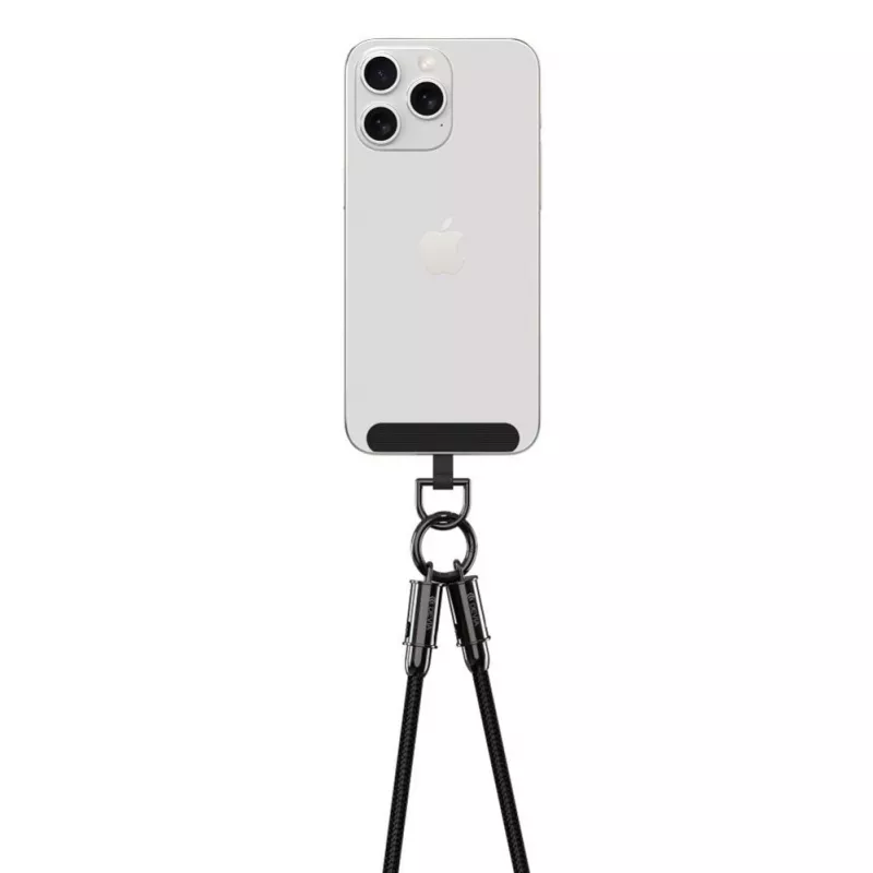 Devia 2-in-1 USB-C auf Lightning Kabel Lanyard 1,2m 27W Schwarz