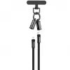 Devia 2-in-1 USB-C auf Lightning Kabel Lanyard 1,2m 27W Schwarz