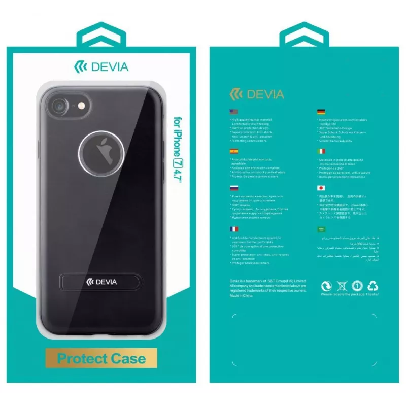 Devia Apple iPhone 7 iView Blue Flip Case mit Smart View Fenster und Standfuß
