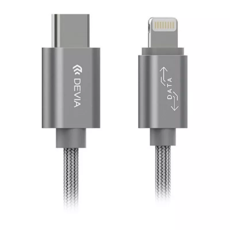 Devia Gracious USB-C auf Lightning Kabel 1m Grau