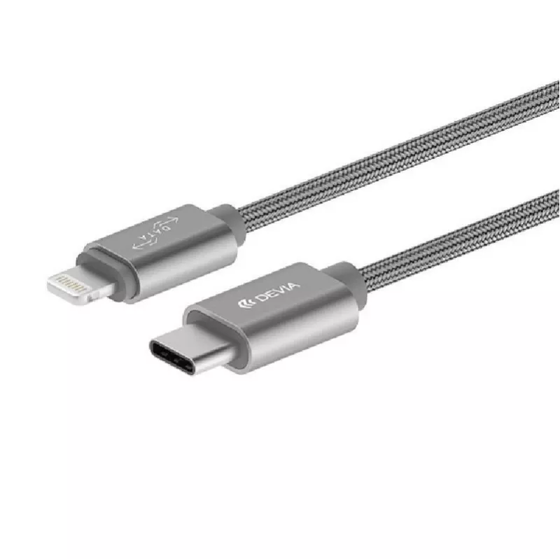 Devia Gracious USB-C auf Lightning Kabel 1m Grau