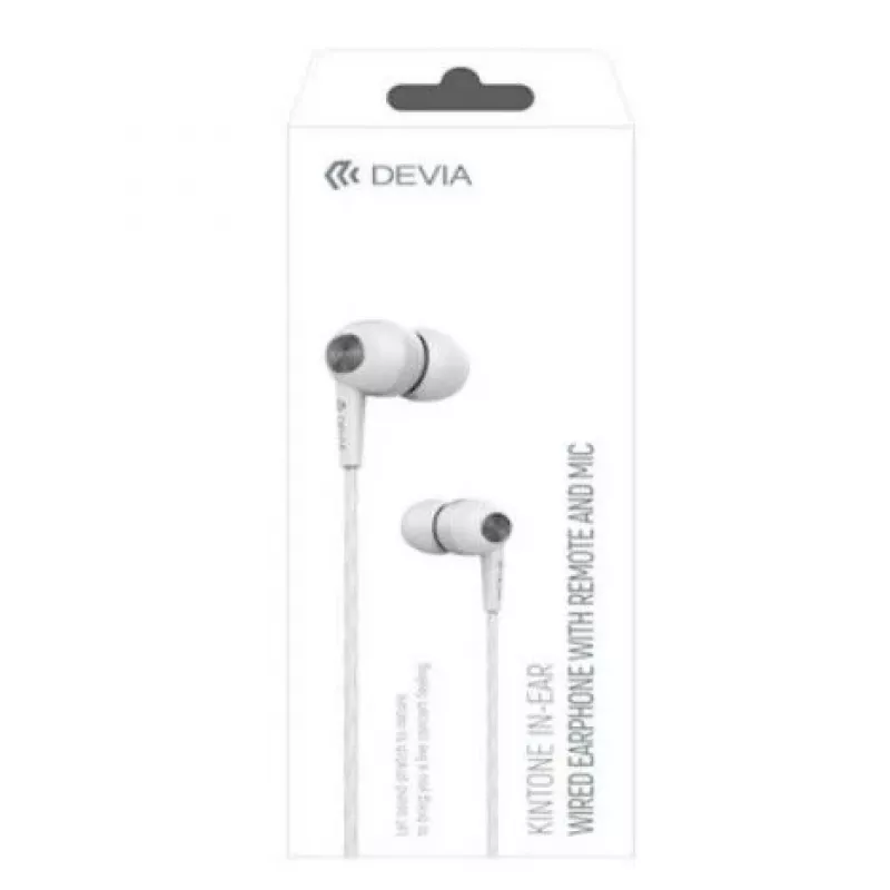 Devia Kintone Kabelgebundene Ohrhörer mit 3,5-mm-Klinkenstecker, Weiß