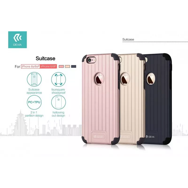DEVIA Suitcase Series Back Cover für Apple iPhone 6 Plus / 6s Plus - Roségold