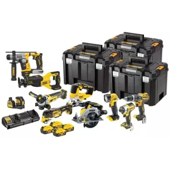 DEWALT 18V XR Kombi-Set 10-teilig - 4x5Ah