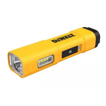 DEWALT BD-DCL183 LED-Taschenlampe 1300 Lumen, IPX4 spritzwassergeschützt, Flugzeugaluminium, Schwarz