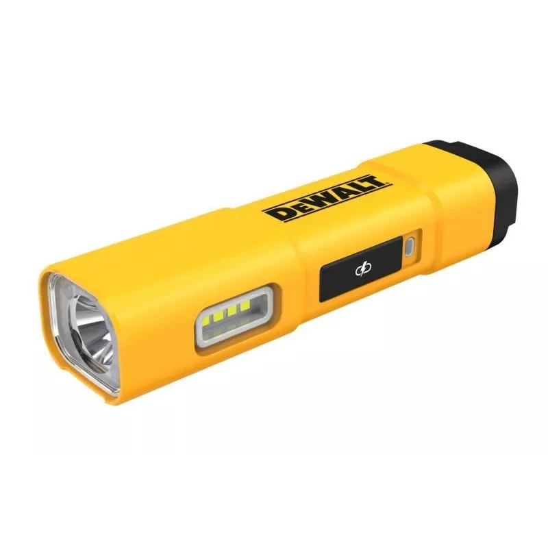 DEWALT BD-DCL183 LED-Taschenlampe 1300 Lumen, IPX4 spritzwassergeschützt, Flugzeugaluminium, Schwarz