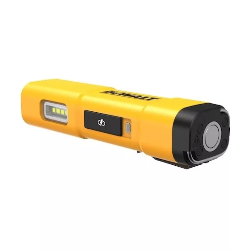 DEWALT BD-DCL183 LED-Taschenlampe 1300 Lumen, IPX4 spritzwassergeschützt, Flugzeugaluminium, Schwarz