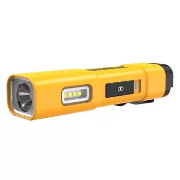 DEWALT BD-DCL183 LED-Taschenlampe 1300 Lumen, IPX4 spritzwassergeschützt, Flugzeugaluminium, Schwarz