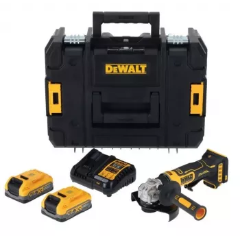 DEWALT DCG404S2T-QW 18V Akku-Winkelschleifer 125mm Bürstenlos 2x4,0Ah XR Li-Ion Akkus & Ladegerät TSTAK Koffer