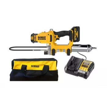 DEWALT DCGG581P1G 18V XR Akku-Fettpresse Kit 2-Gang 1x5.0Ah Akku Ladegerät Tasche