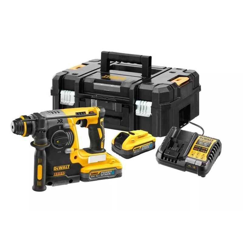 DEWALT DCH273H2T-QW 18V XR Bürstenloser SDS-Plus Bohrhammer mit 2x 5.0Ah Akkus, Ladegerät & TSTAK-Koffer