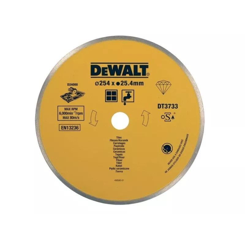 DEWALT Diamanttrennscheibe für Keramikfliesen 250x25,4mm DT3733