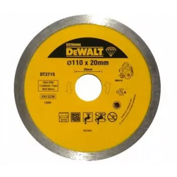 DEWALT DT3715-QZ 115 mm Trennscheibe für Metall und Edelstahl, 1,0 mm dünn, 22,23 mm Bohrung, 80 m/s, 13300 U/min, Typ 41 flach, Aluminiumoxid, glasfaserverstärkt, EN 12413, 1 Stück