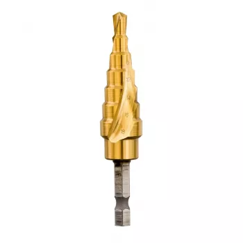 DEWALT DT5027-QZ HSS Stufenbohrer 4-12 mm, 9 Stufen, TiN-beschichtet, Sechskantschaft