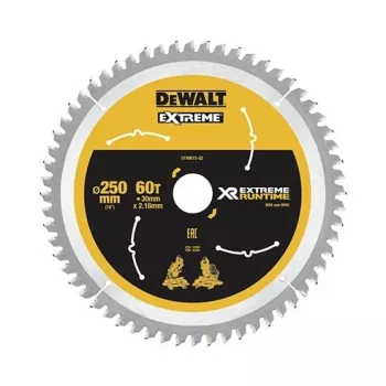 DEWALT DT99573 Kreissägeblatt 250 mm 60 Zähne TCT Feinschnitt für Holz, Sperrholz, MDF, Spanplatte
