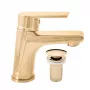 Diamond Waschtisch-Einhandmischer mit Push-Open-Ventil, Gold PVD, Einhebel, Aufputzmontage, Massivmessing, DCO127.5KZ