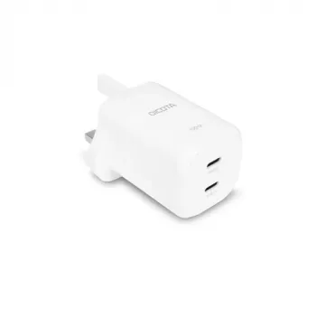 DICOTA 2-Port GaN USB-C Wandladegerät 100W Weiß