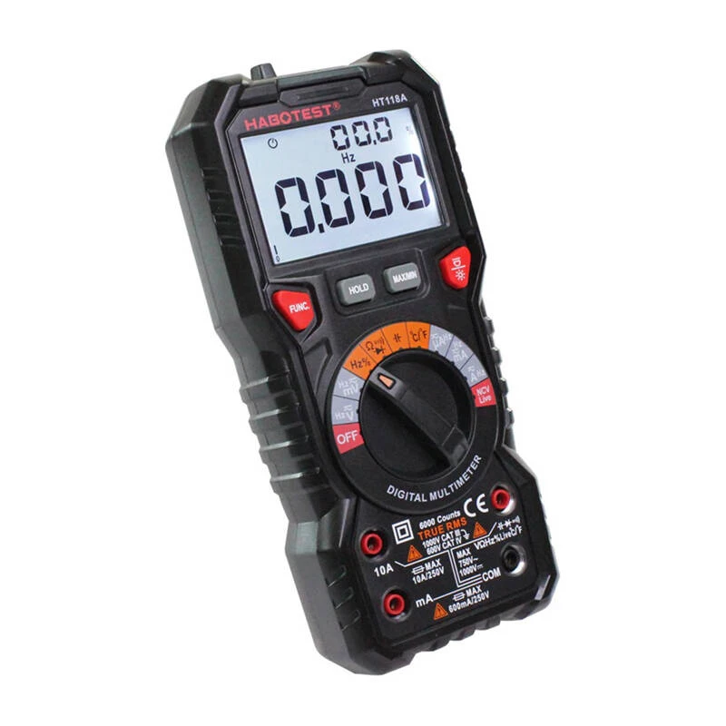 Digitalmultimeter mit Taschenlampe Habotest HT118A, True RMS, NCV