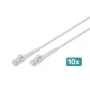 DIGITUS CAT 6A F/FTP Angled RJ-45 Patchkabel, Kupfer, 0,3 m, Grau, 10er-Pack