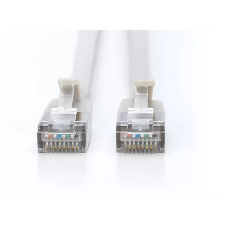 DIGITUS CAT 6A F-FTP Slim Patch Cable, 1 m, Grau, 10er-Pack, LSZH, 10Gbps