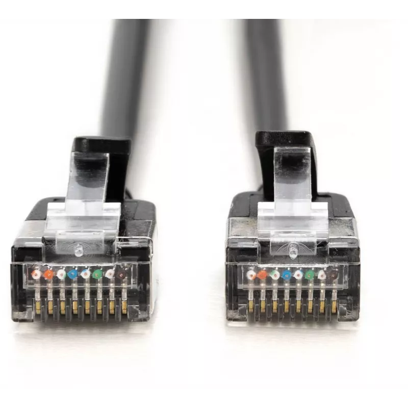 DIGITUS CAT 6A F-FTP Slim Patch Cable, 2 m, Schwarz, 10er-Pack