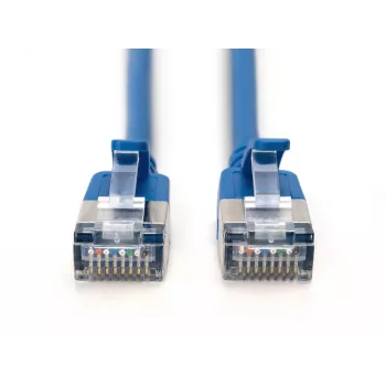DIGITUS CAT 6A F/FTP Slim Patchkabel, 2 m, Blau, 10er-Pack