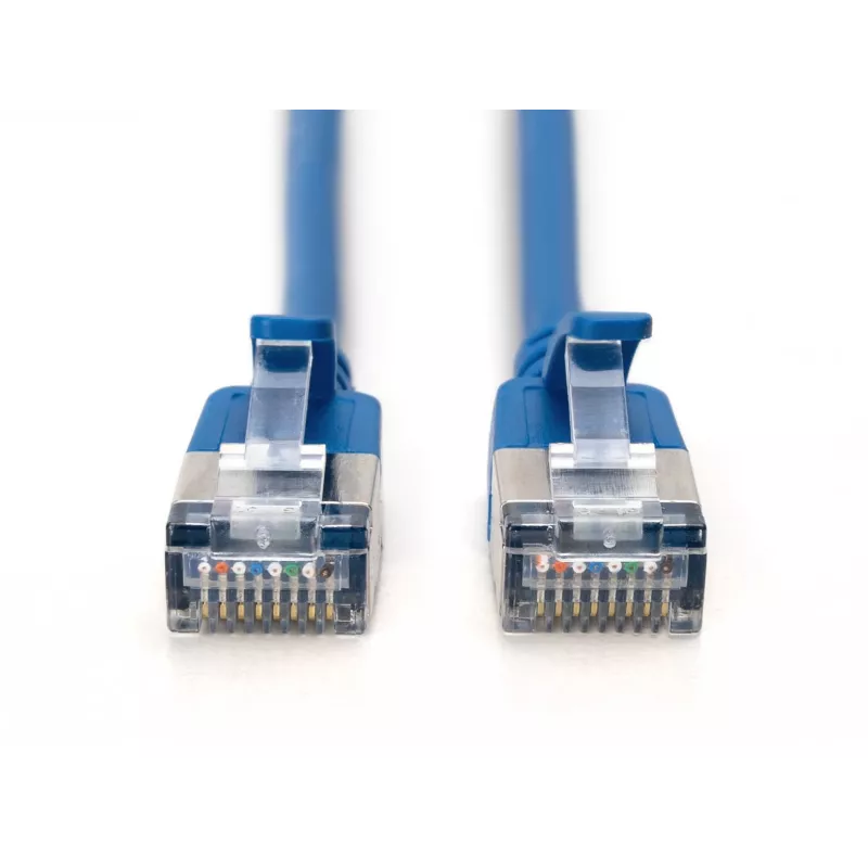 DIGITUS CAT 6A F/FTP Slim Patchkabel, 2 m, Blau, 10er-Pack