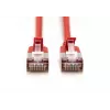 DIGITUS CAT 6A F-FTP Slim Patch Cable, 2 m, Rot, 10er-Pack, LSZH, 10GBase-T, RJ45, vergoldete Kontakte, PoE++