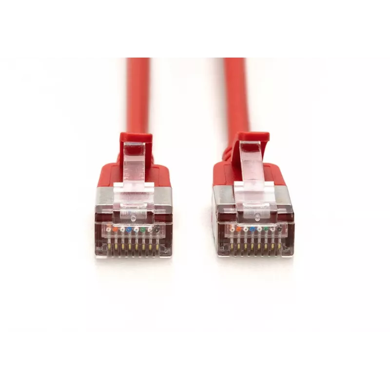 DIGITUS CAT 6A F-FTP Slim Patchkabel, 5 m, Rot, 10er Pack