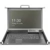 DIGITUS Modulare HD LCD KVM-Konsole mit 17 inch TFT, 16-Port CAT 5 KVM-Anschluss, Touchpad, deutsches Tastaturlayout