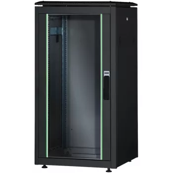DIGITUS Unique 26U Netzwerkschrank 1342x600x1000mm Schwarz (freistehend, Glastür)