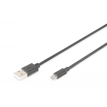 DIGITUS USB 2.0 Cable Type A - Micro B Male/Male 1.8m Black