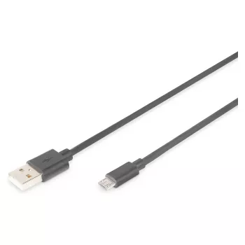 DIGITUS USB 2.0 Cable Type A - Micro B Male/Male 1.8m Black