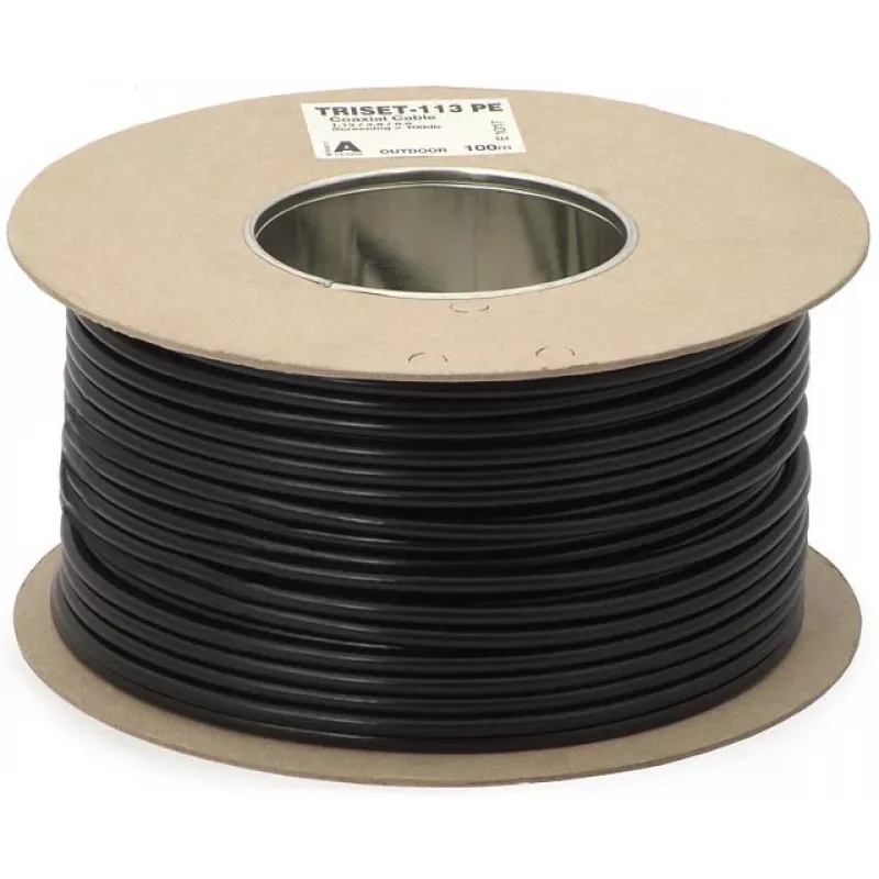 DIPOL TRISET-113 Gel-gefülltes Koaxialkabel 75 Ohm PE-Mantel Klasse A 100 dB