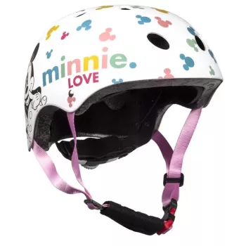 Disney Minnie Mouse Sporthelm für Kinder 3-6 Jahre, Pink/Rot, CE EN 1078, verstellbare Passform, 6 Lüftungsschlitze