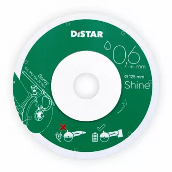DISTAR SHINE Diamanttrennscheibe 125 x 0,6 x 22,23 mm durchgehender Rand für Keramik- und Porzellanfliesen