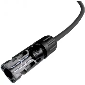DIVERSE Solar-Verlängerungskabel 6mm², Stecker-Buchse 0,5m, Schwarz