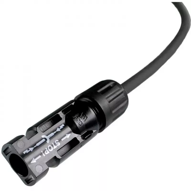 DIVERSE Solar-Verlängerungskabel 6mm², Stecker-Buchse 0,5m, Schwarz