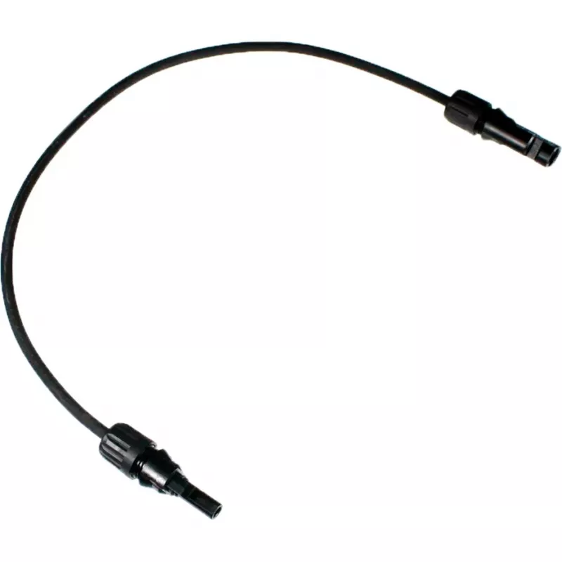 DIVERSE Solar-Verlängerungskabel 6mm², MC4 Stecker auf Buchse, 1 Meter, Schwarz