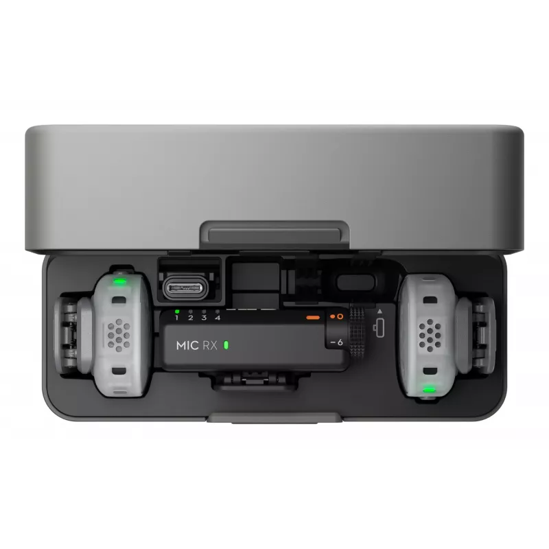 DJI Mic Mini 2S Kabelloses Mikrofonsystem (2 Sender + 1 Empfänger + Ladecase)