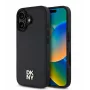 DKNY Apple iPhone 16 Plus PU-Leder Case mit Repeat Pattern Stack Logo, MagSafe, Schwarz