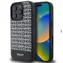 DKNY Apple iPhone 16 Pro Max PU-Leder Case mit sich wiederholendem Muster und unterem Streifen, MagSafe, Schwarz