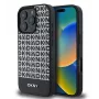 DKNY Apple iPhone 16 Pro PU-Leder Case mit sich wiederholendem Muster und unterem Streifen, MagSafe, Schwarz