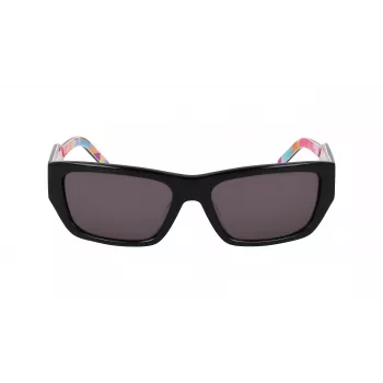 DKNY DK545S-002 Damen Rechteck-Sonnenbrille - Schwarzer Rahmen Grau Verlaufsglas 56mm