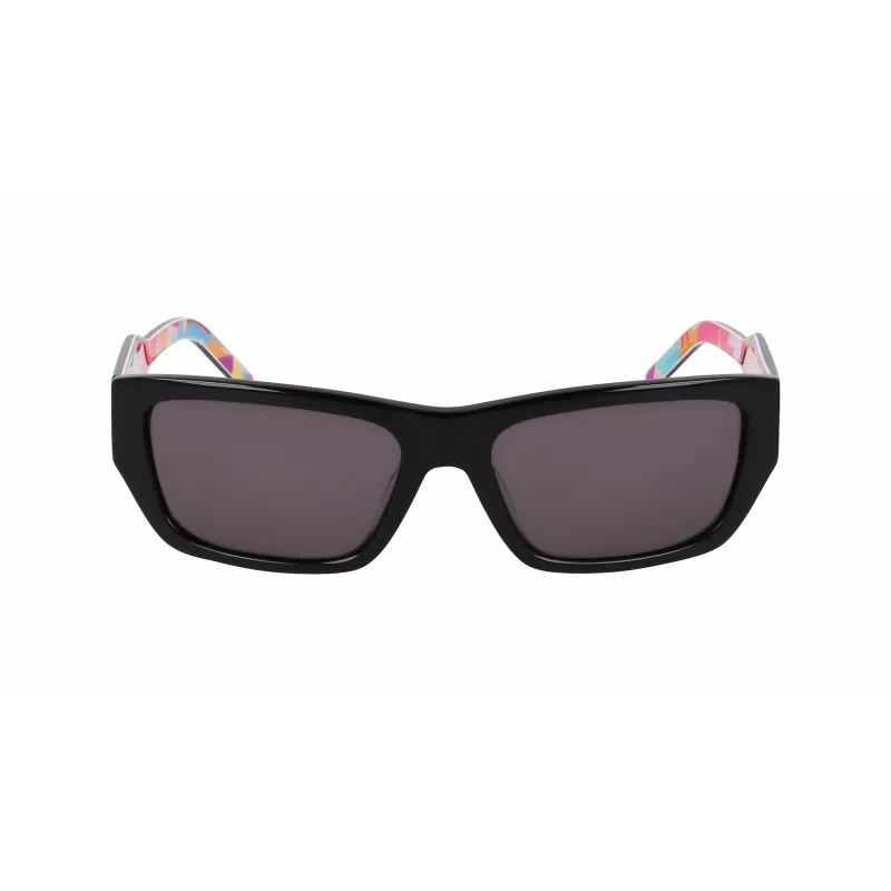 DKNY DK545S-002 Damen Rechteck-Sonnenbrille - Schwarzer Rahmen Grau Verlaufsglas 56mm