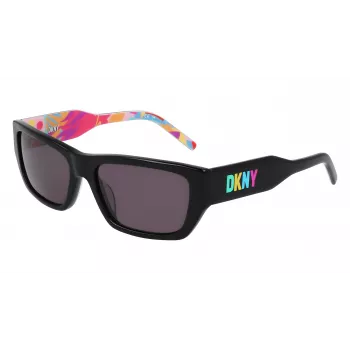 DKNY DK545S-002 Damen Rechteck-Sonnenbrille - Schwarzer Rahmen Grau Verlaufsglas 56mm
