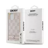 DKNY Lederhülle mit kariertem Mono-Muster und aufgedruckten Streifen für iPhone 14 Pro Max - Pink