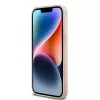 DKNY Lederhülle mit kariertem Mono-Muster und aufgedruckten Streifen für iPhone 14 Pro Max - Pink