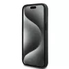 DKNY Leder Case mit Karo-Monogramm-Muster und aufgedruckten Streifen für iPhone 15/14/13 - Schwarz