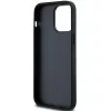 DKNY Leder Mono Stripe & Metall-Logo Hülle für Apple iPhone 14 Pro - Schwarz